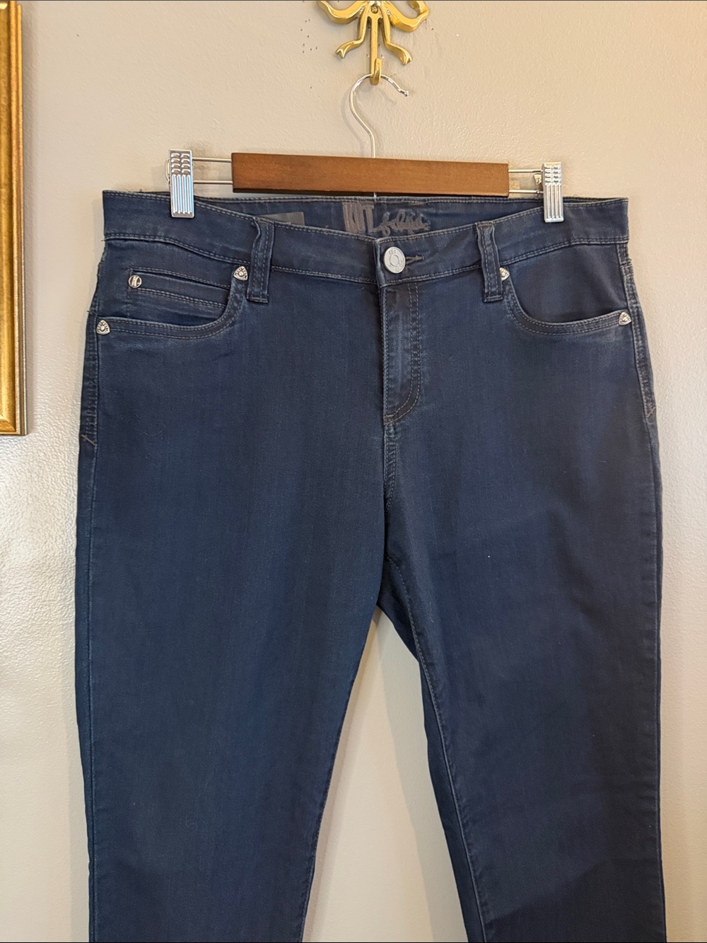 Kut from the Kloth Viv Toothpick Skinny Jeans Dark Wash Size 12 - Picture 7 of 9